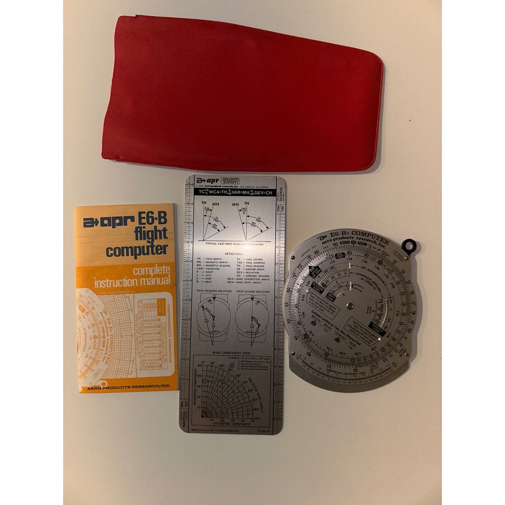 APR E6-B Flight Computer Navigation Tool Kit w/‎ Case & Instruction Manual